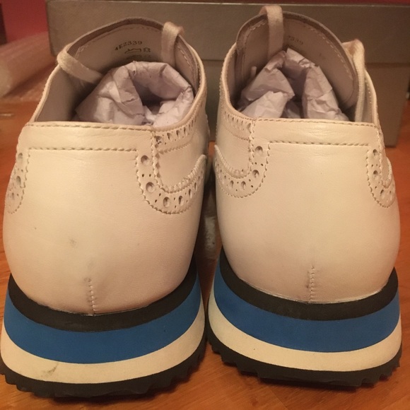 Prada Brogues in white. Size 13 US. Worn less than 5x. Authentic. No tread wear. - Picture 5 of 7